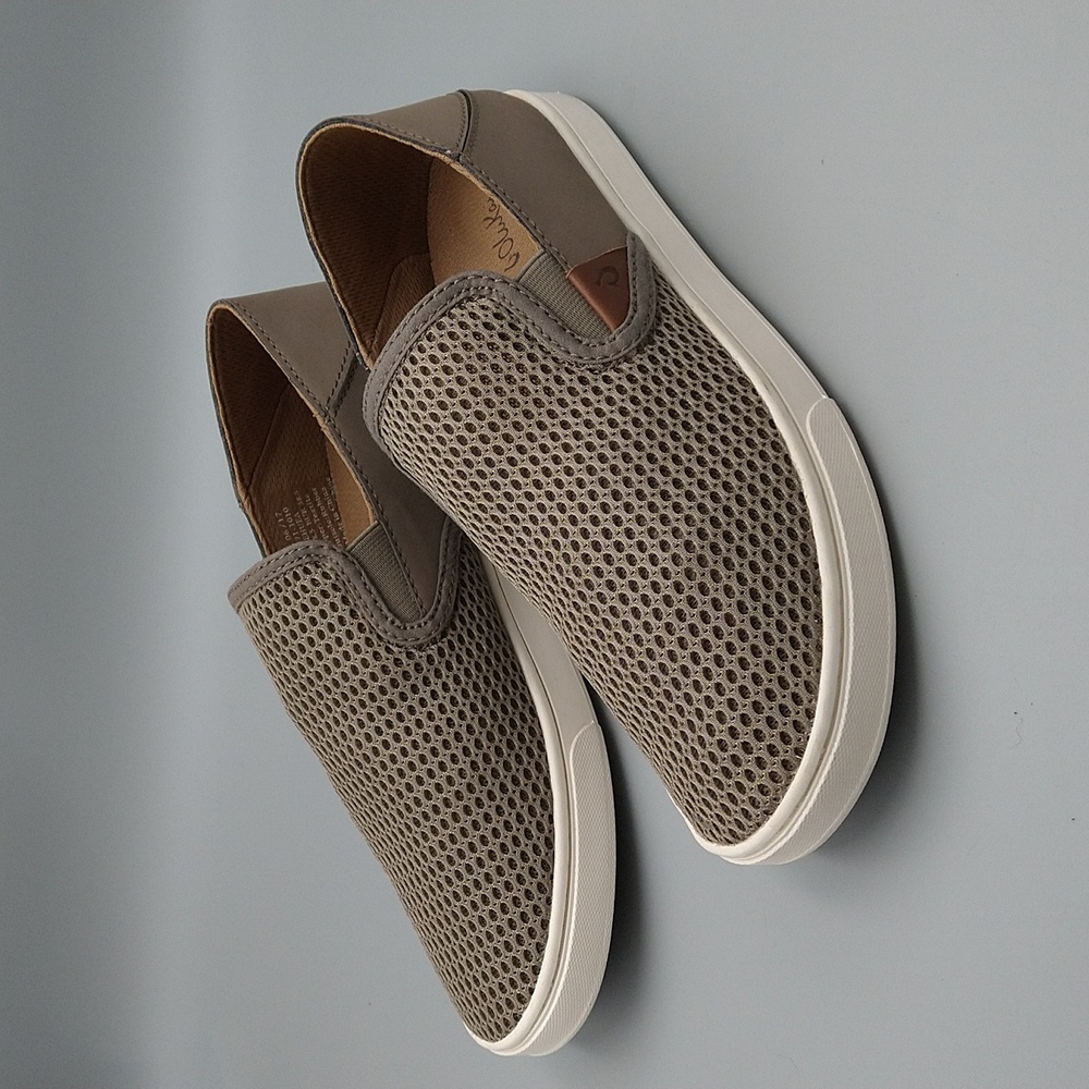 OluKai women's Taupe Slip-On Athletic Sneakers